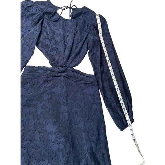 ASTR the Label Cutout Burnout Floral Dress NWT Size XS Blue Open Back High Neck - Picture 7 of 13